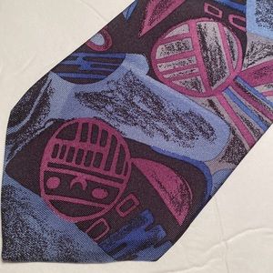 Vintage 80s 100% Silk Men’s Tie Made in the USA designed by Barry Manufacturing